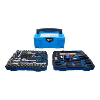 BGS Steckschlüssel- und Hammer-, Zangen-, Schraubendreher-Satz, 6,3 mm (1/4") / 12,5 mm (1/2"), BGS systainer®, 77-tlg.