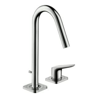 hansgrohe 2-Loch-Waschtischarmatur 160 Axor Citterio M A 135mm, m Zugst.Abl.Gar., Edelstahl-Optik