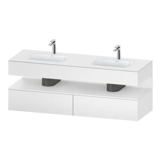 Duravit Einbauwaschtisch-Möbel-Set Qatego 160x55x60cm, Kon-WTU, Nischenb, we ma