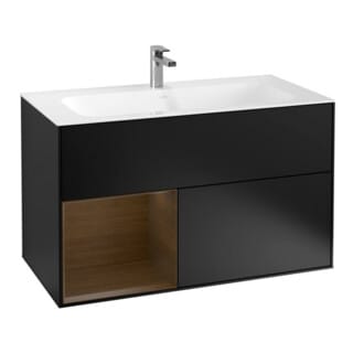 V&B Waschtischunterschrank Wandbeleuchtung Finion 99,6x59,1cm, Reg li wal ven, bla m Lac