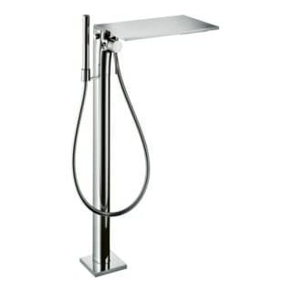 hansgrohe Fertigmontageset Axor Massaud Wannen-Einhebelmischer, bodensteh., brush. gol optic