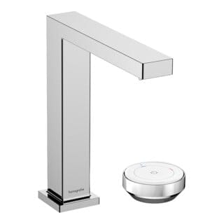 hansgrohe 2-Loch-Waschtischarmatur Tecturis E mit Ablaufgarnitur, CoolStart, chrom