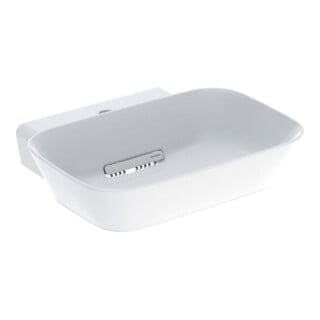 Geberit Aufsatzwaschtisch One 50x42,5cm, Schale, HL mi, o Ü, w K-Tec/B