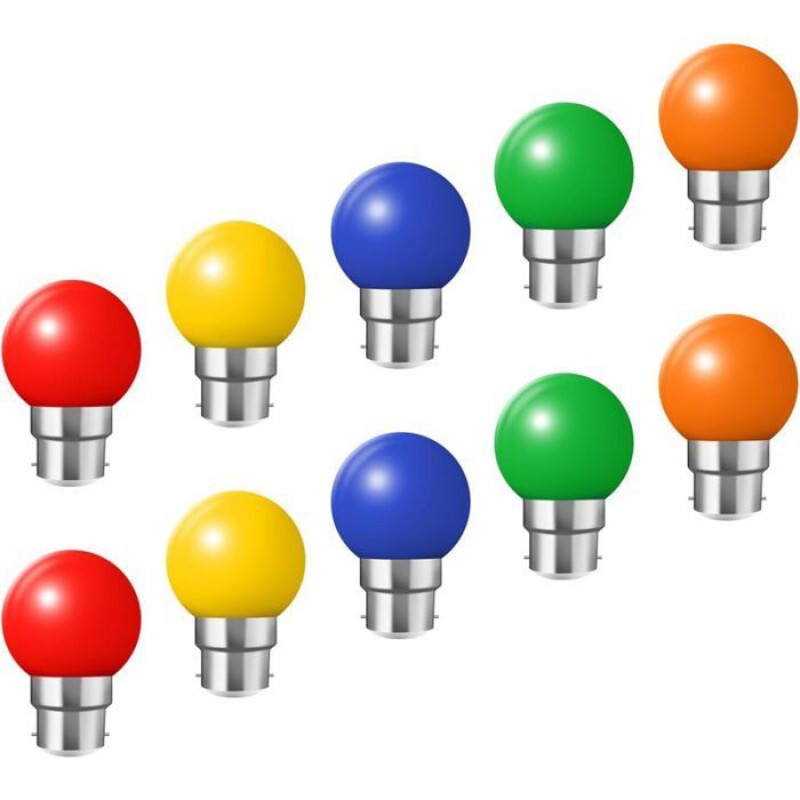 B22-bajonett-led-lampen – 10er-pack – 3 W (entspricht 30 W) – Farbig – 300 Lumen – Bruchsicher