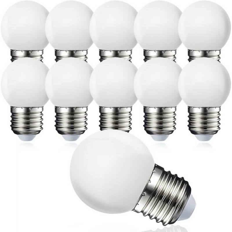 10er-pack E27 G45 Led-lampen - Warmweiß 3000 K - 5w G45 - Nicht Dimmbar [energieklasse G]