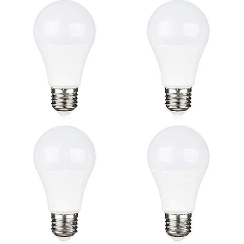 E27 9w Led-lampen, Kaltweiß 6000k, Entspricht 75w Halogen, 12v, 12v/24v Netzteil, 4er-pack.