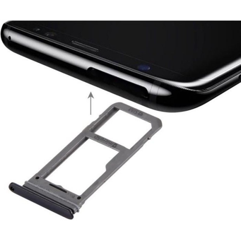 Samsung Galaxy S8 Sim-kartenfach Mit Micro-sd-kartensteckplatz – Schwarz