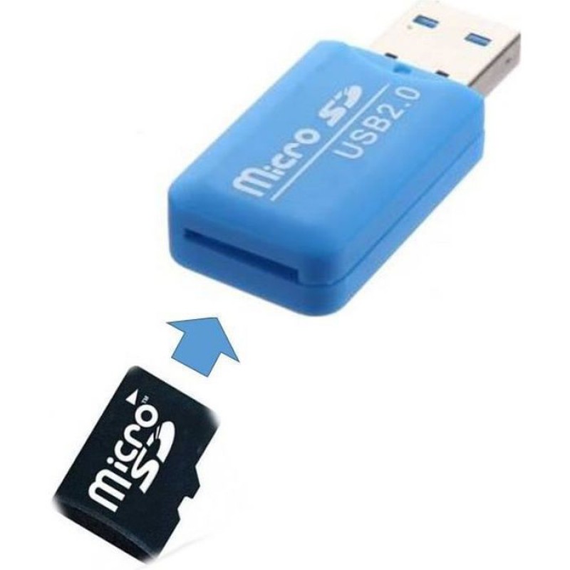 Usb 2.0 Flash-laufwerk Micro-sd-kartenleser-adapter – Blau