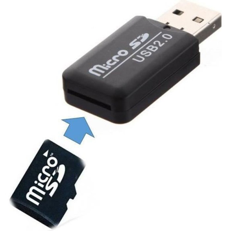 Usb 2.0 Flash-laufwerk Micro-sd-kartenleser-adapter – Schwarz