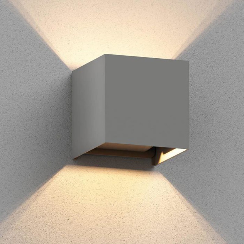 Außenwandleuchte – Mattgrau – Quadratisch – Abmessungen 10 X 10 X 10 Cm – Schutzart Ip65