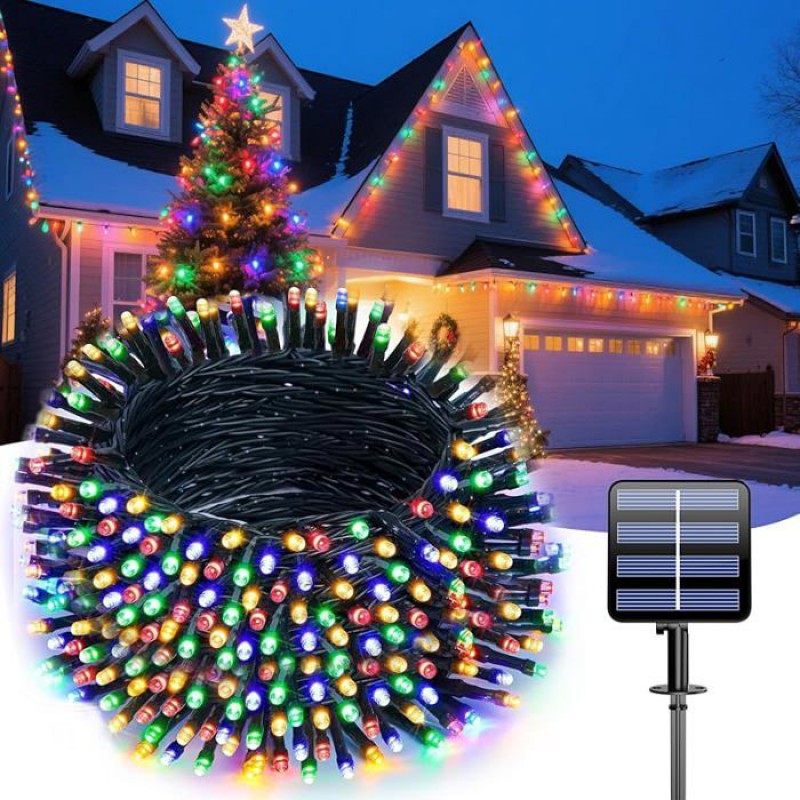 Electight 20 M 200 Led Halloween Solar-lichterkette, Für Den Außenbereich, 8 Blinkmodi, Mehrfarbige Lichterkette