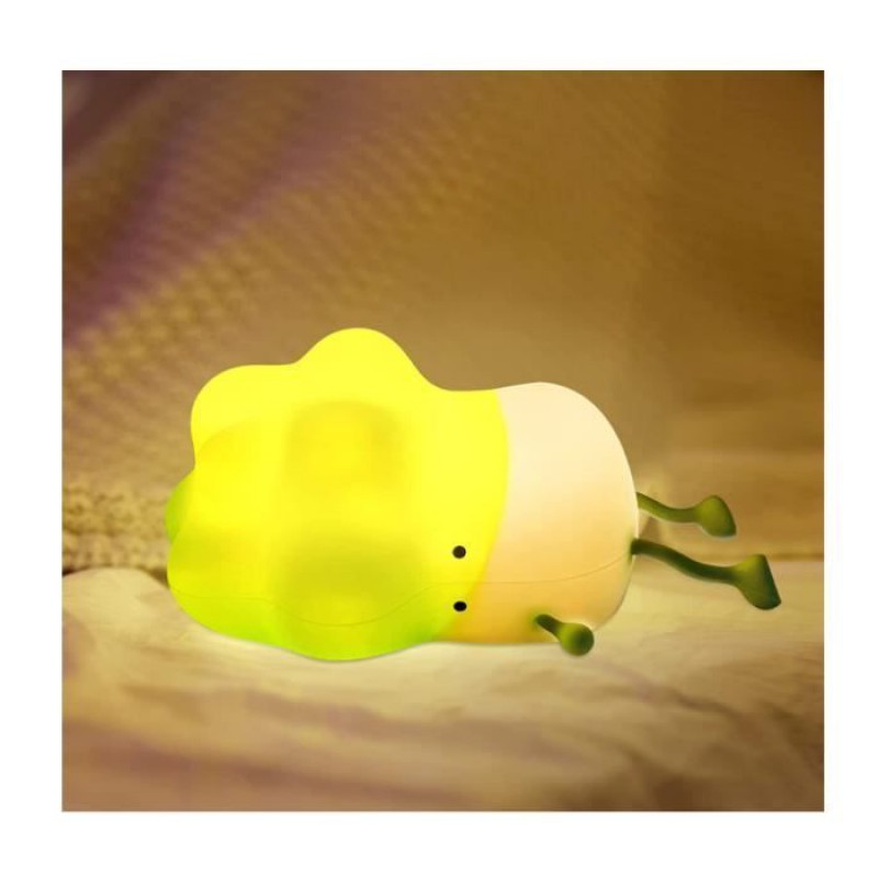 Niedliche, Kohlförmige, Tragbare Silikon-nachttischlampe Für Kinder, Touch-steuerung Mit 3 Einstellbaren Helligkeitsstufen, Usb-aufladung