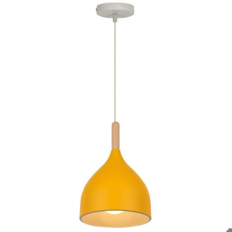 Pendelleuchte – Smotop – Bananengelb – Metall & Holz – E27-fassung
