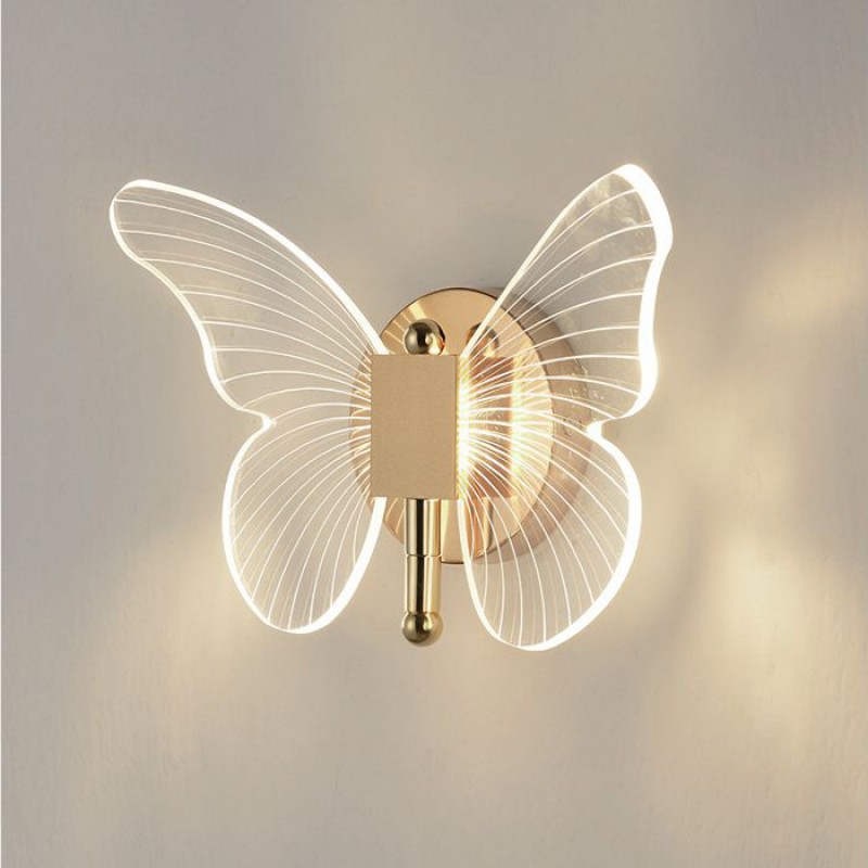 Led-wandleuchte – Schmetterling – Neutralweiß – Acryl 20×20 Cm – Nordischer Stil