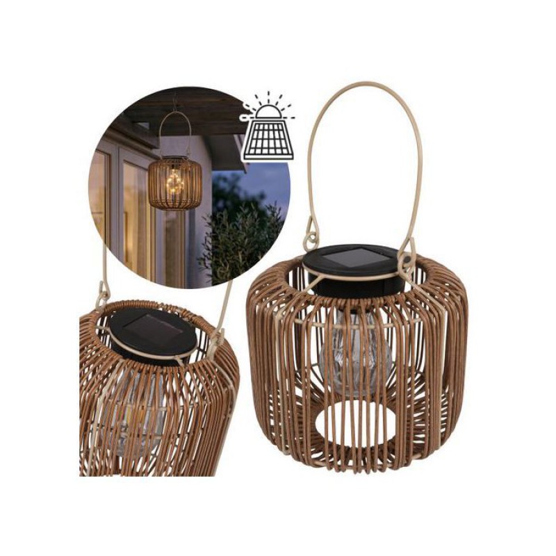 Solarbetriebene Rattanlaterne, Hängende Led-gartenleuchte, Für Den Außenbereich (terrasse/balkon), 16 Cm