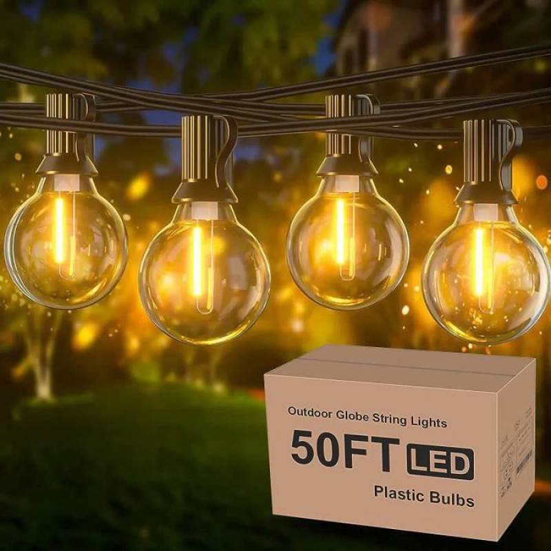 Lichterkette – 15,2 M – 50 G40-led-lampen – Ip45 Wasserdicht – Warmweiß