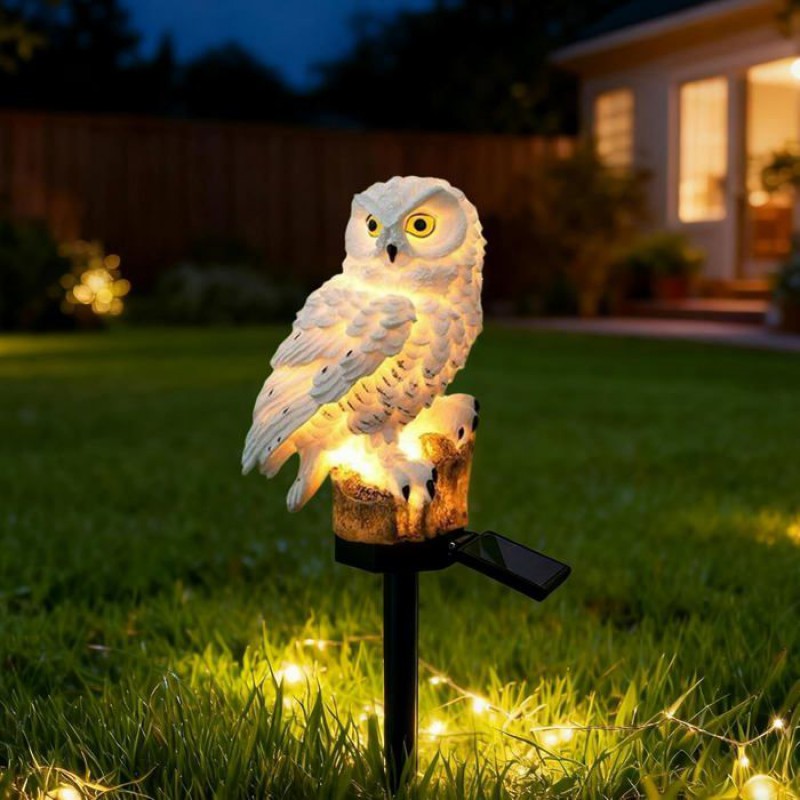 Solarbetriebene Eulen-gartenleuchte – Realistische Eulenfigur – Solar-led-beleuchtung – Automatisches Einschalten