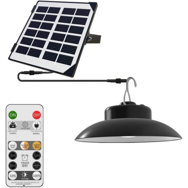Solarbetriebene Hängeleuchte Für Den Außenbereich (ip65), Dimmbare Led-beleuchtung Mit Fernbedienung Und Bewegungsmelder Für Den Garten