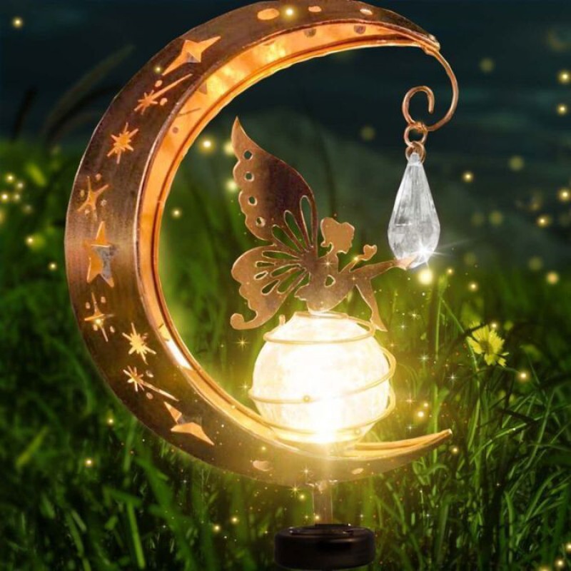 Dekorative Solarlampe – Mondform – Glas-led – Höhe 84 Cm – Wasserdichtigkeitsklasse Ip64 – Akkulaufzeit 6–8 Stunden