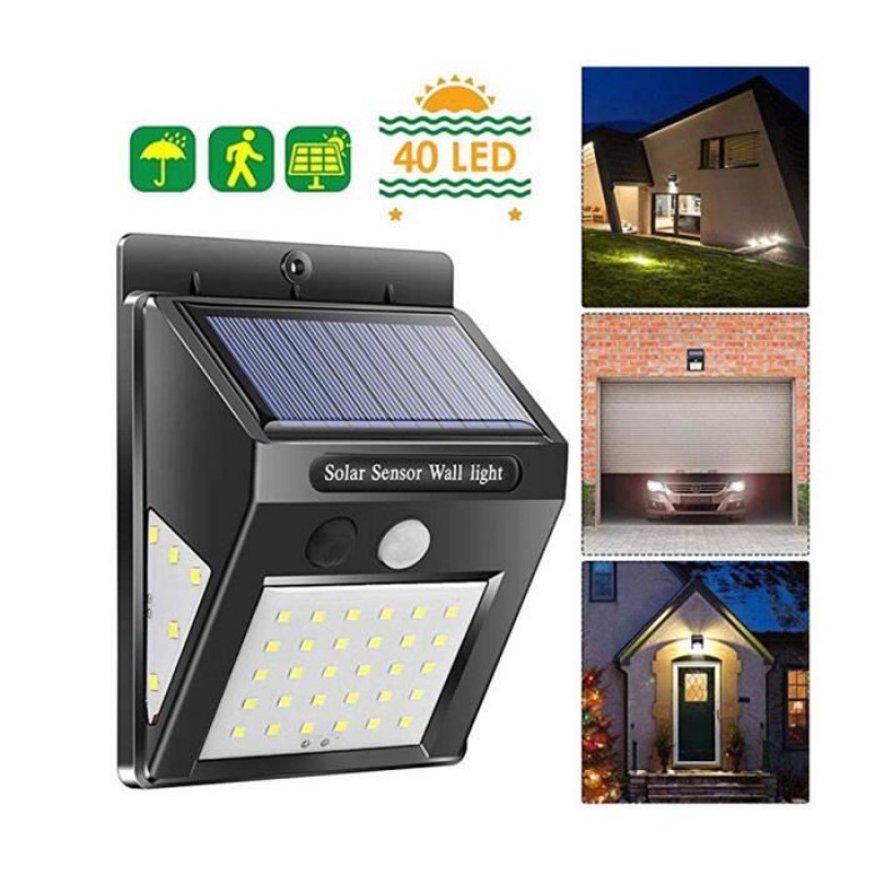 Juce® 40 Led-solarleuchte Für Den Außenbereich, Wasserdicht, Mit Bewegungsmelder, Kabellose Beleuchtung
