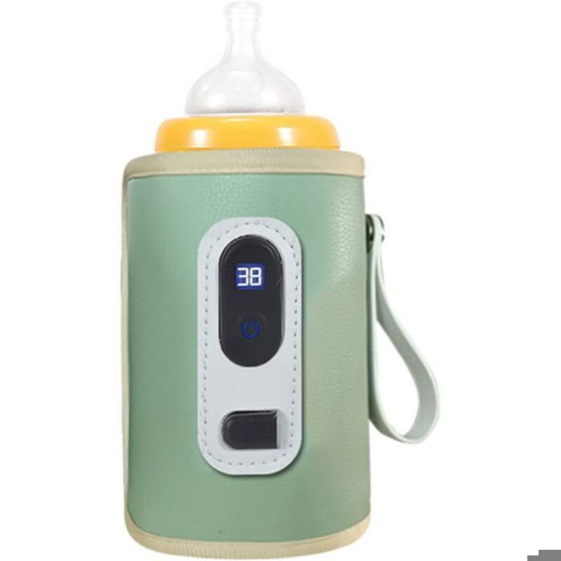 Tragbarer Flaschenwärmer – ® – Lcd-bildschirm – Einstellbare Temperatur – Wasserdicht – 150 Ml – Usb – 38 °c Bis 55 °c – Grün