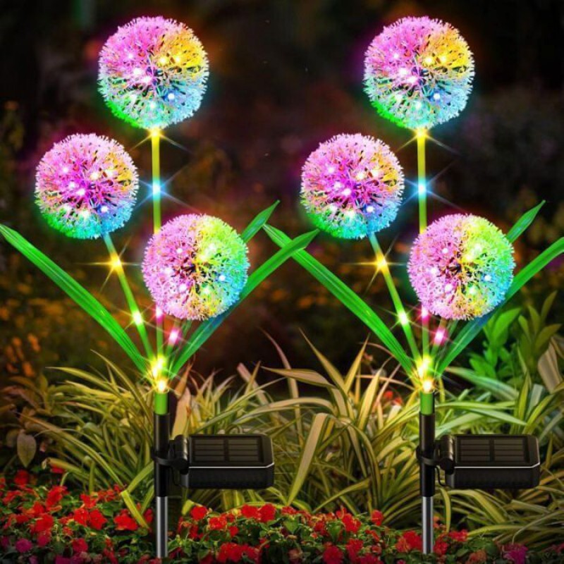 Solarlampe – 8er-set – Wasserdicht – Mehrfarbig – Löwenzahn-design