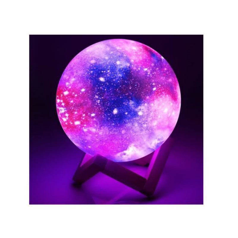 3d-lampe – Led – Galaxie – 16 Farben – Fernbedienung – Usb-aufladbar – 15 Cm