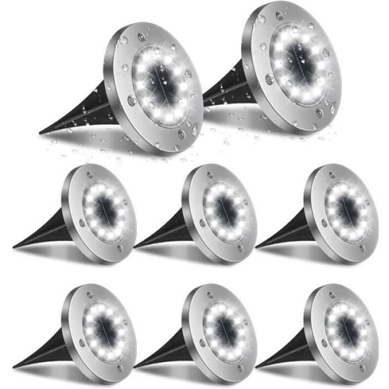 Gartenbeleuchtung – 8 Stück – Led-solarleuchten – Ip65 Wasserdicht – Solarbetrieben