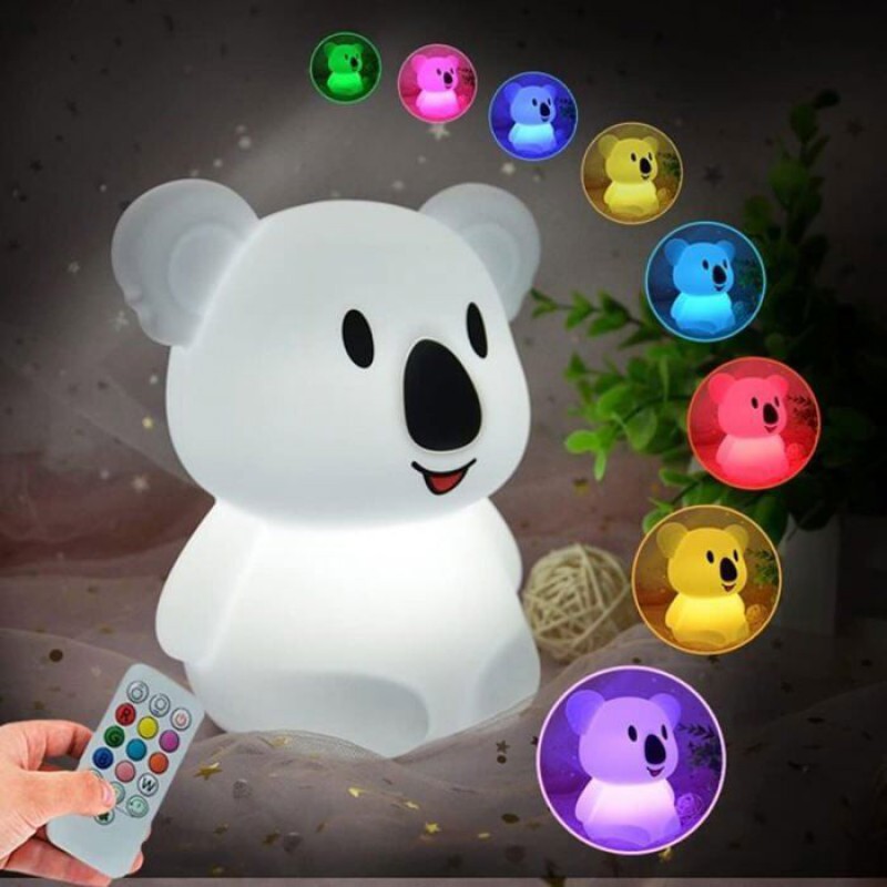 Koala-nachtlicht Für Kinder, Silikon-nachttischlampe Mit Touch-bedienelementen Und Fernbedienung