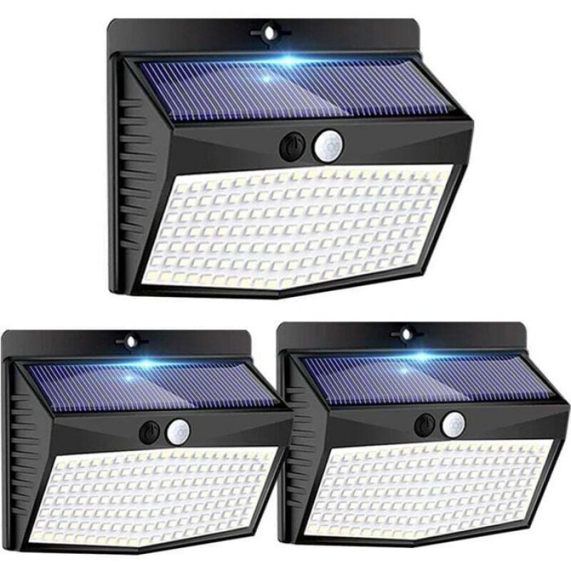 Mhy® – Solarbetriebene Außenleuchte Mit Bewegungsmelder, 138 Leds, 3 Modi, 3er-pack