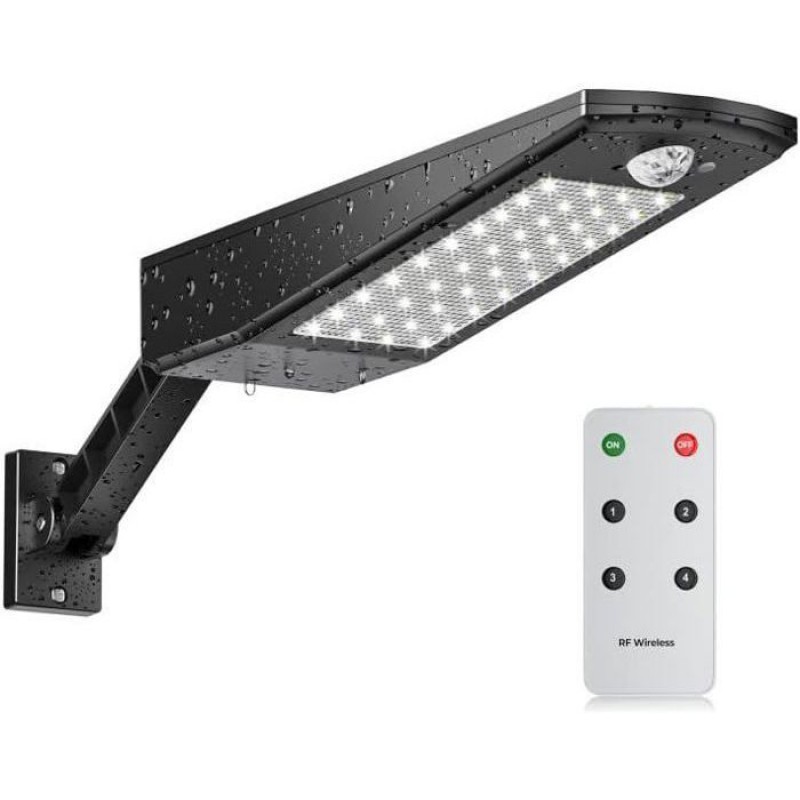 Solar-außenleuchte Mit 48 Leds, 3000 Lm, Ip65 Wasserdichter Außenstrahler, 180°-solar-außenleuchte Mit Bewegungsmelder.