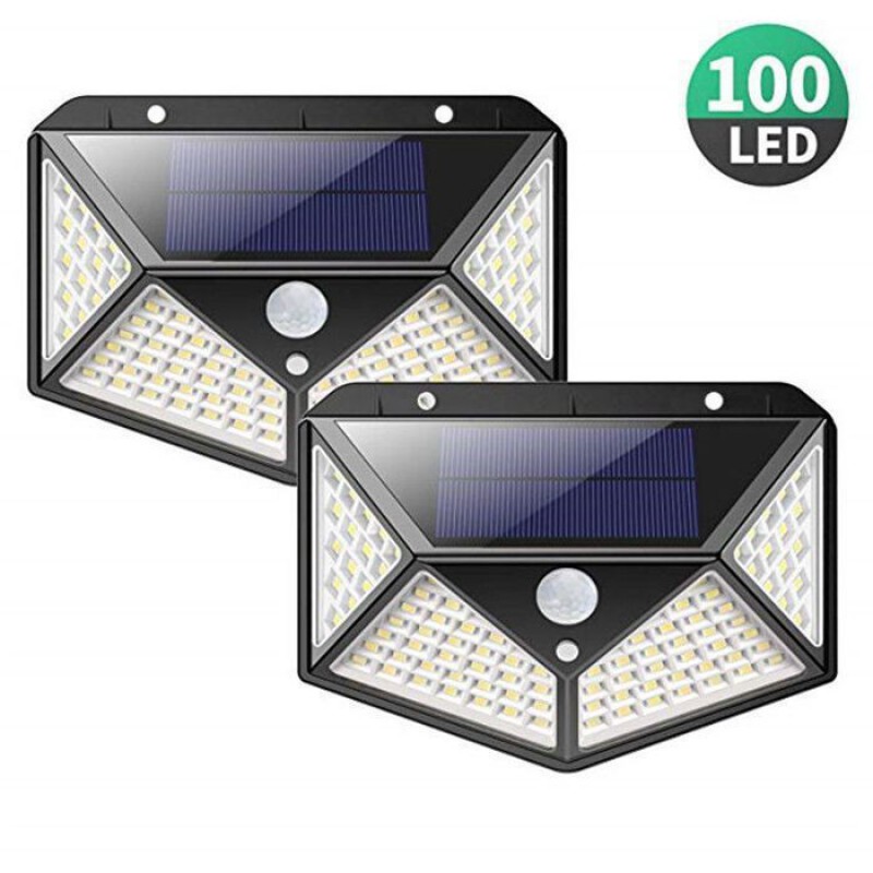 Solarleuchte Für Den Außenbereich – Hochleistungsversion, 2er-set, 100 Leds, 2200 Mah, Wasserdicht, Bewegungssensor