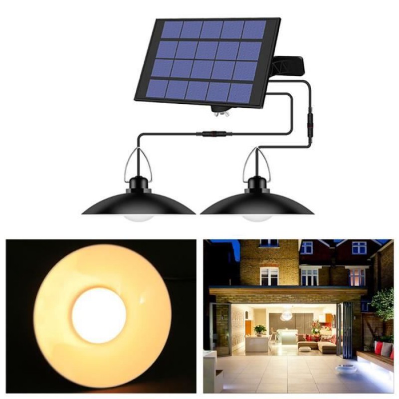 Solarbetriebene Led-gartenleuchte Mit Induktionssensor, Wasserdicht, Zweiflammig, Warmweiß