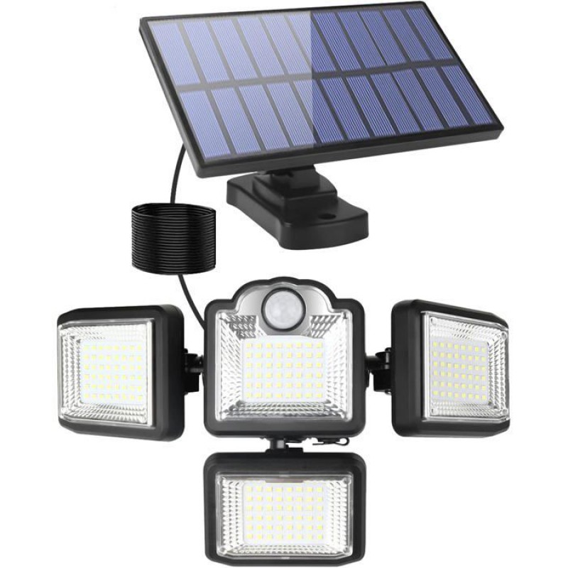 Solarbetriebener Led-fluter Für Den Außenbereich Mit Bewegungsmelder, Wasserdicht, 4 Leuchtmodi Und 5 M Kabel Für Den Garten