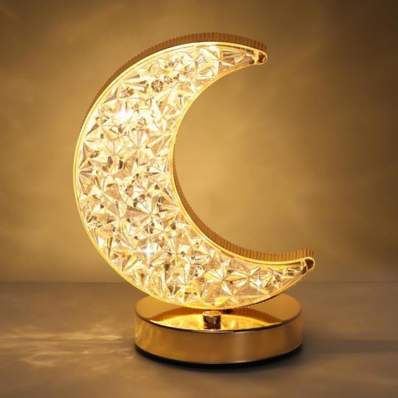 Wiederaufladbare Kristall-tischlampe, Mondlampe, Touch-nachttischlampe, Helligkeit Einstellbar, Erhältlich In 3 Farben.