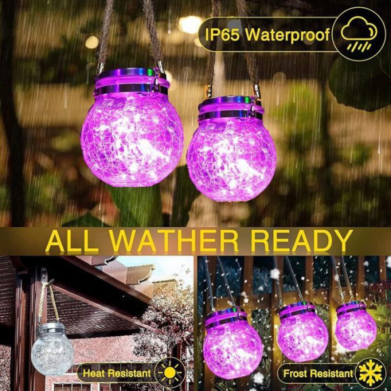 Dekorative Solarlaterne – ® – 30 Leds – Ip65 Wasserdicht – Solarbetrieben – Zum Aufhängen Im Außenbereich – Rosa