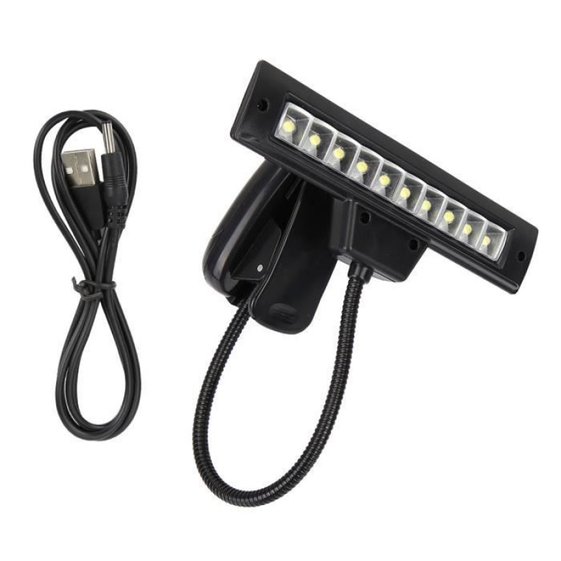Hochleistungsfähige, Schwarze Klemm-notenpultleuchte, Multifunktionale Led-klemmleuchte, Schreibtischlampe Zum Lesen Am Abend