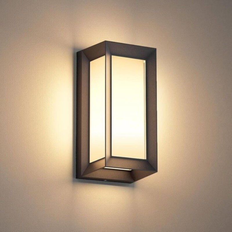 E27 Ip65 Außen-/innenwandleuchte, Max. 60 W, Modernes Design, Schwarzes Aluminium