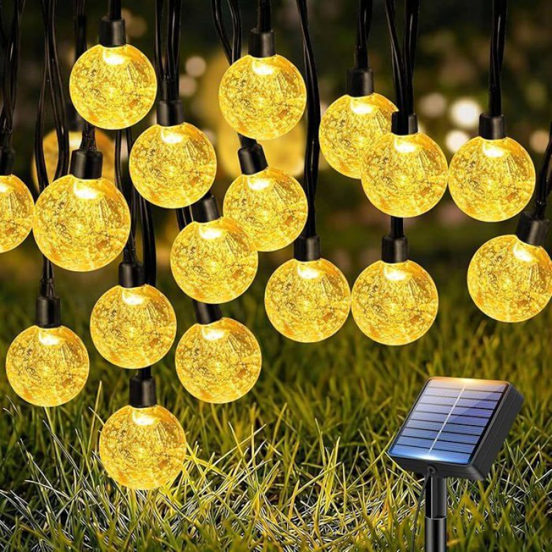 10 M Lange Solar-led-lichterkette Für Den Außenbereich, Ip65 Wasserdicht, 8 Modi, 1 Stück – 10 M Lange Weiße Lichterkette