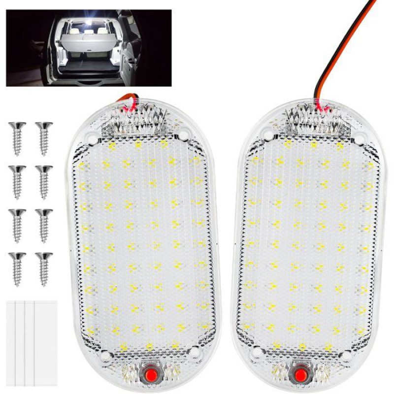2 Stück 48-led-lichtleiste (12 V, 10 W) Für Den Innenbereich, Mit Ein-/ausschalter, 800 Lm, Weiße Lichtleiste Für Lkw/wohnmobil