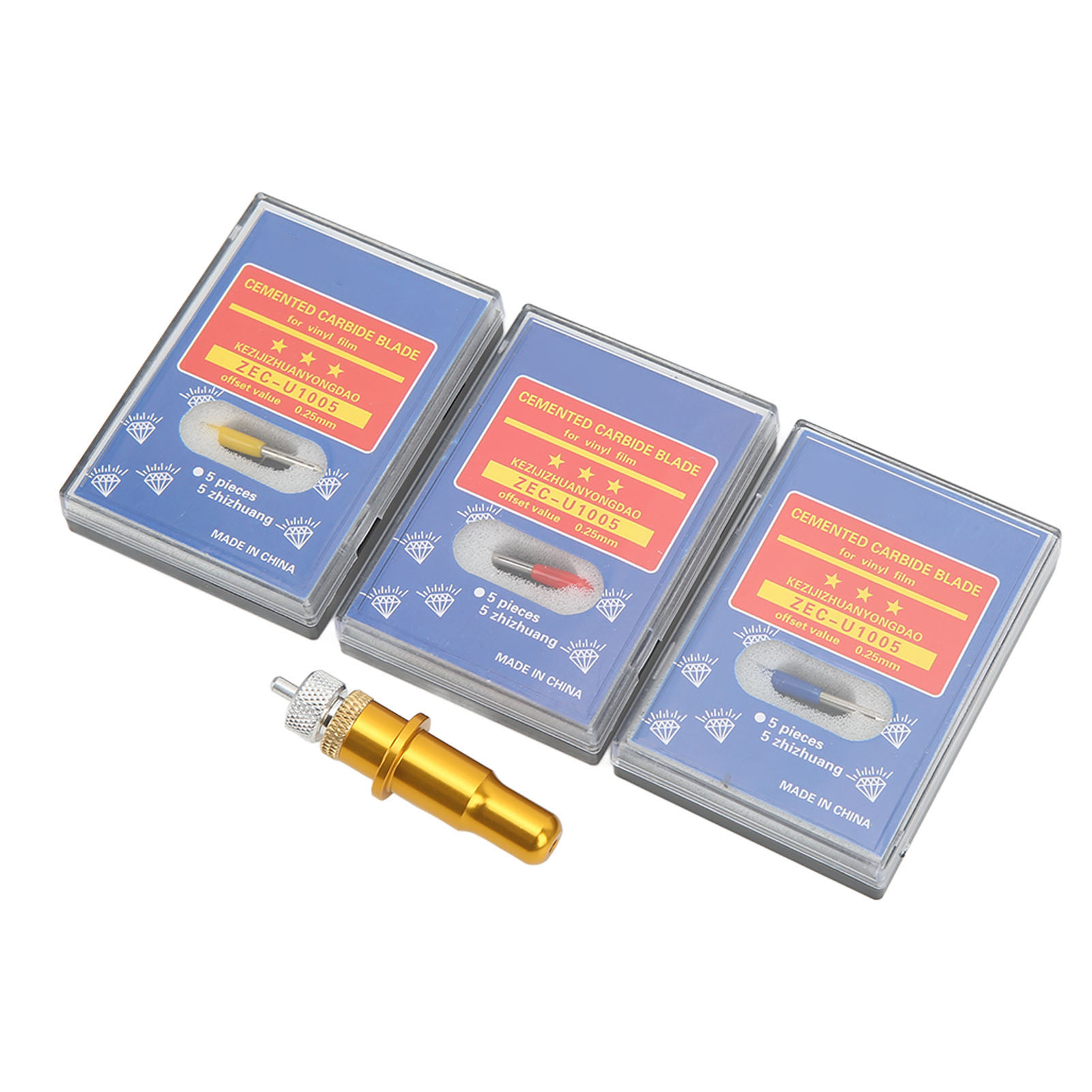 Schneideplotter-messerhalter-set Mit 3 Verschiedenen Klingen Für Präzises Schneiden Und Sichere Verpackung. Klingen Aus Wolframstahl.