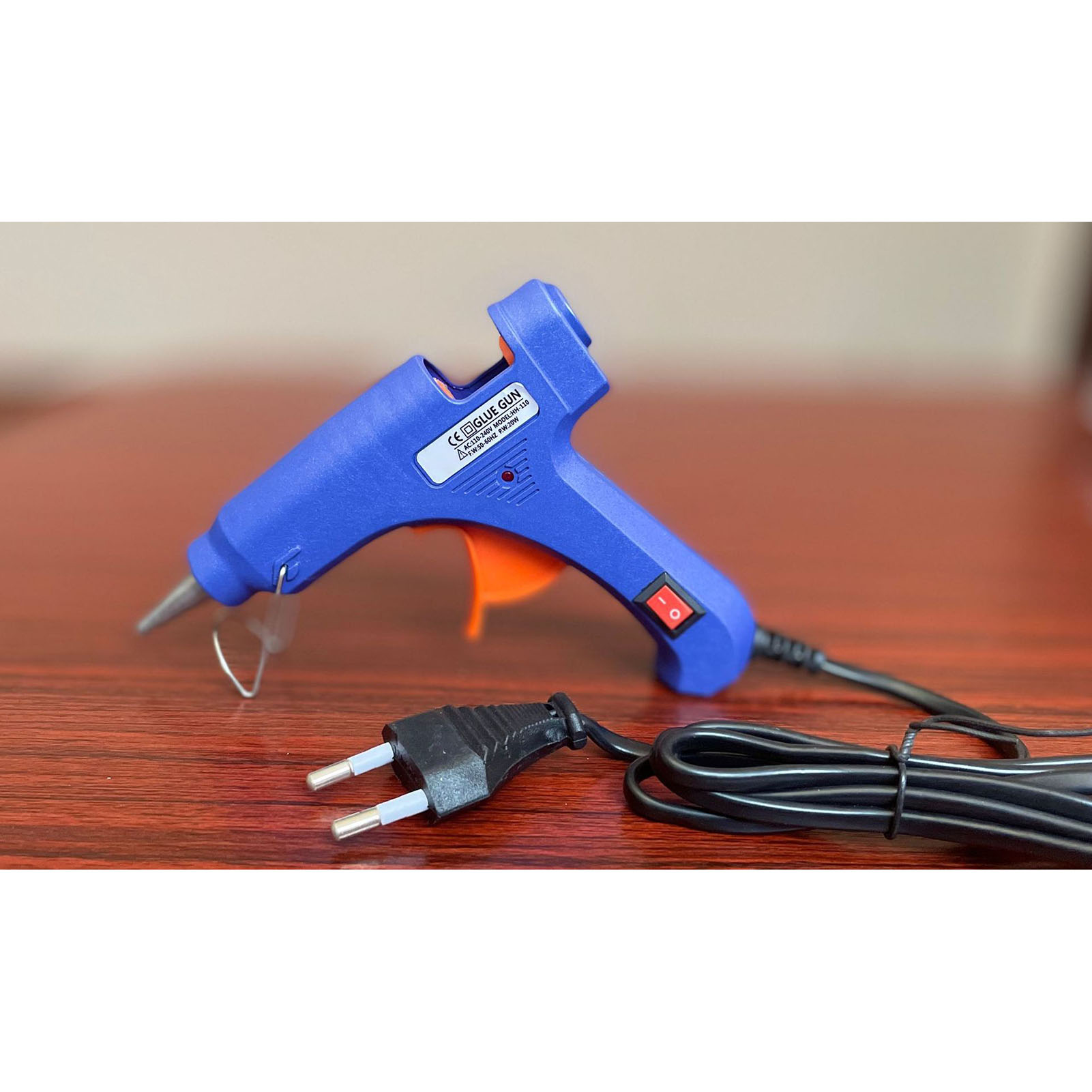 11-w-heißklebepistole, Sicheres Material, Kompakte, Tragbare Heißklebepistole Für Den Haushalt, 7-mm-klebesticks, Blau, 20-w-rundstecker