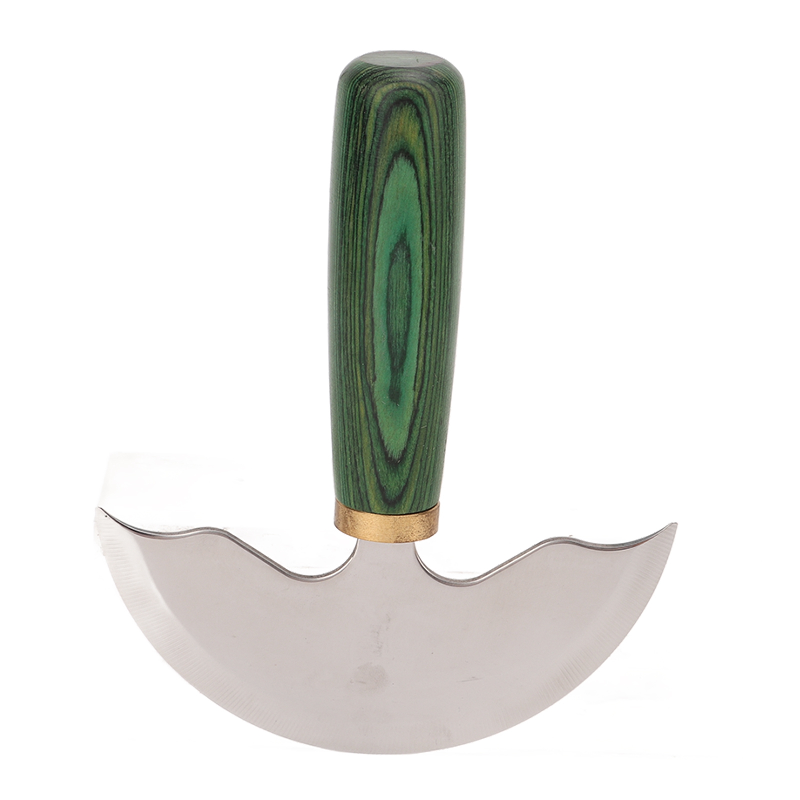 Ledermesser Mit Runder Klinge Und Halbkreisförmigem, Grünem Holzgriff, Handgefertigt, Diy-lederschneidemesser, Lederbearbeitungswerkzeug