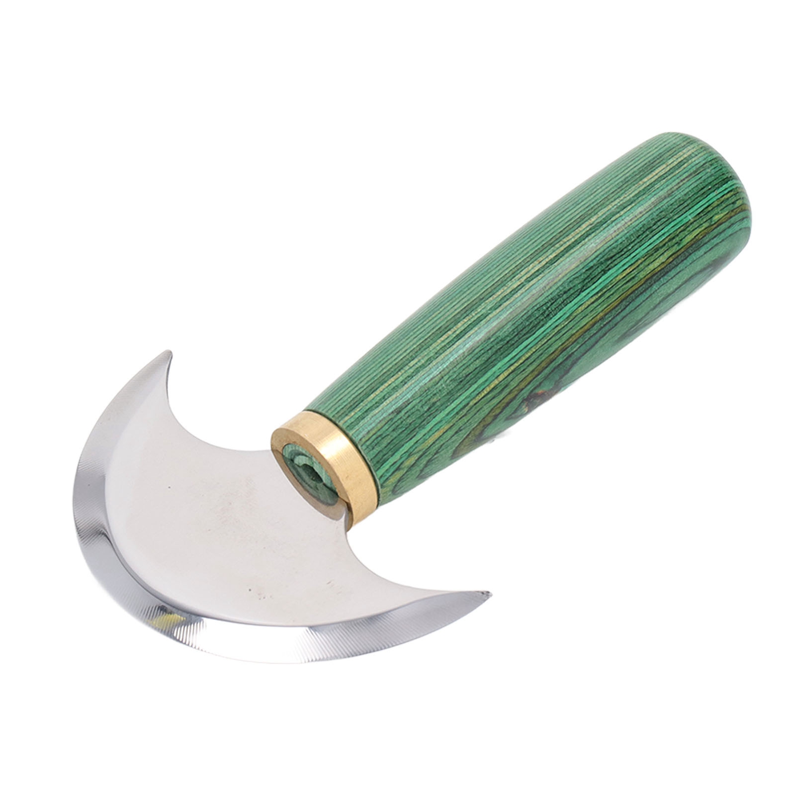 Rundmesser Aus Leder, Halbkreisförmig, Handgefertigt, Grün, Kleine, Doppelseitige Klinge, Scharfer, Polierter Griff, Schnitzwerkzeug