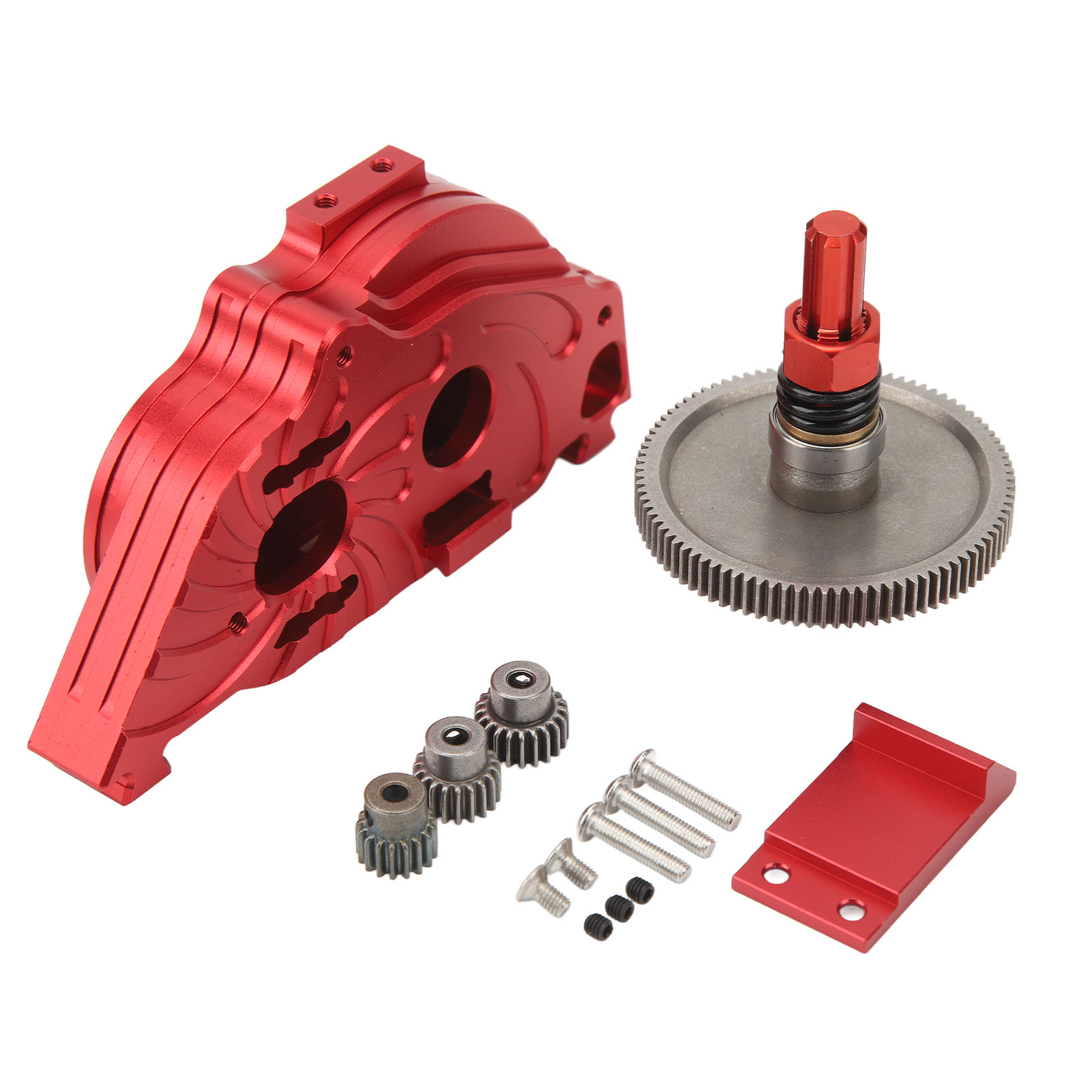 Getriebegehäuse Aus Aluminiumlegierung Mit Ritzel Und Kettenrad Für Arrma Senton Granite Typhon 1/10 Rc-car (rot)
