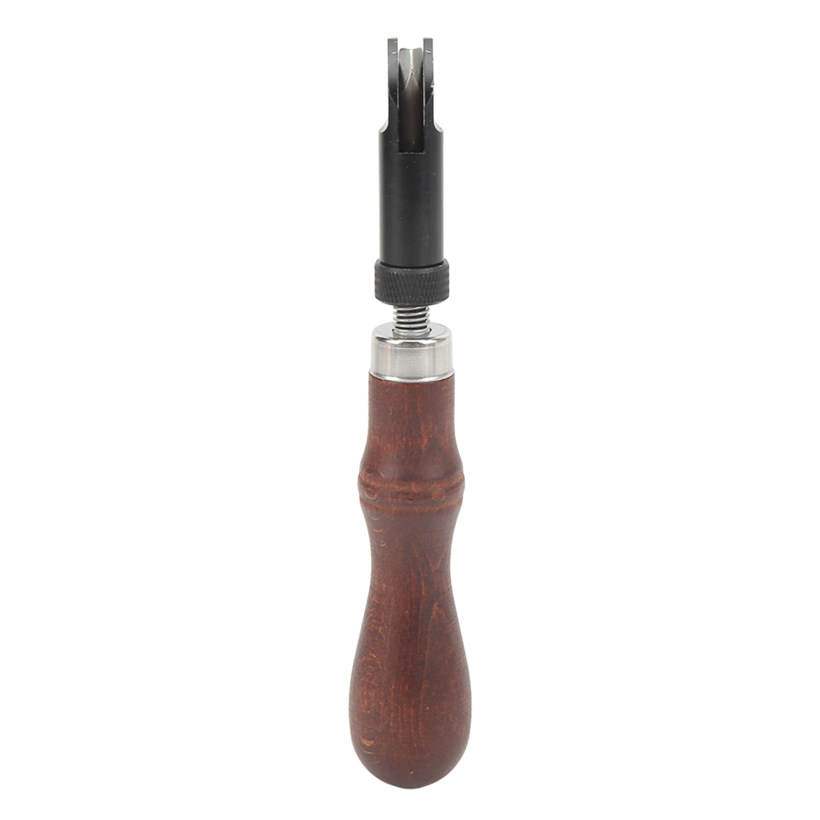 Leder-v-nutfräser Aus Hochkohlenstoffhaltigem Stahl Mit Einziehbarer Spitze Und Holzgriff, V-förmig, Für Diy-lederarbeiten