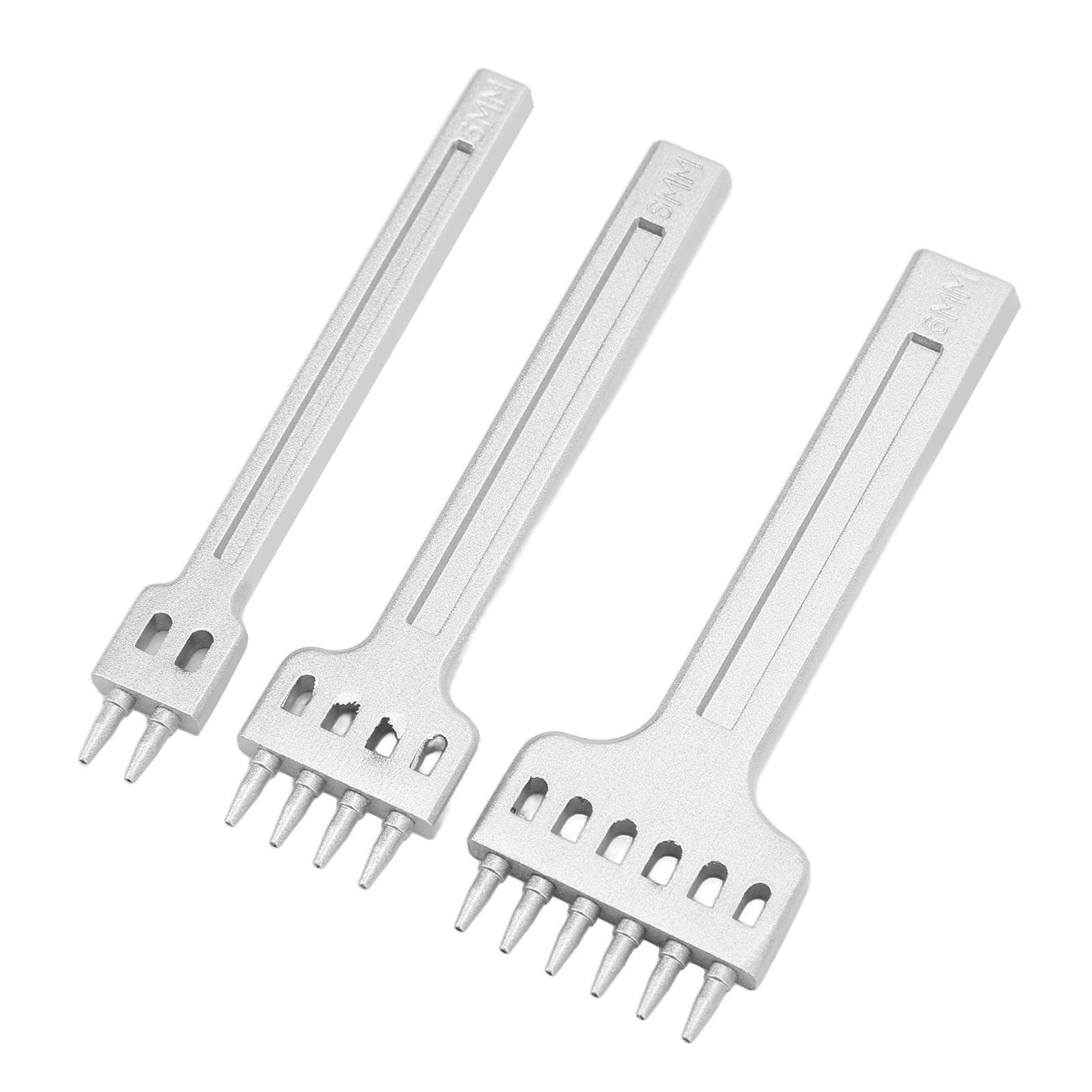 3-teiliges Lederlocher-set, Schwarz, 2, 4 Und 6 Zähne, Runde Zähne, Lederlocher Zum Nähen, Diy-lochwerkzeug, Weiß