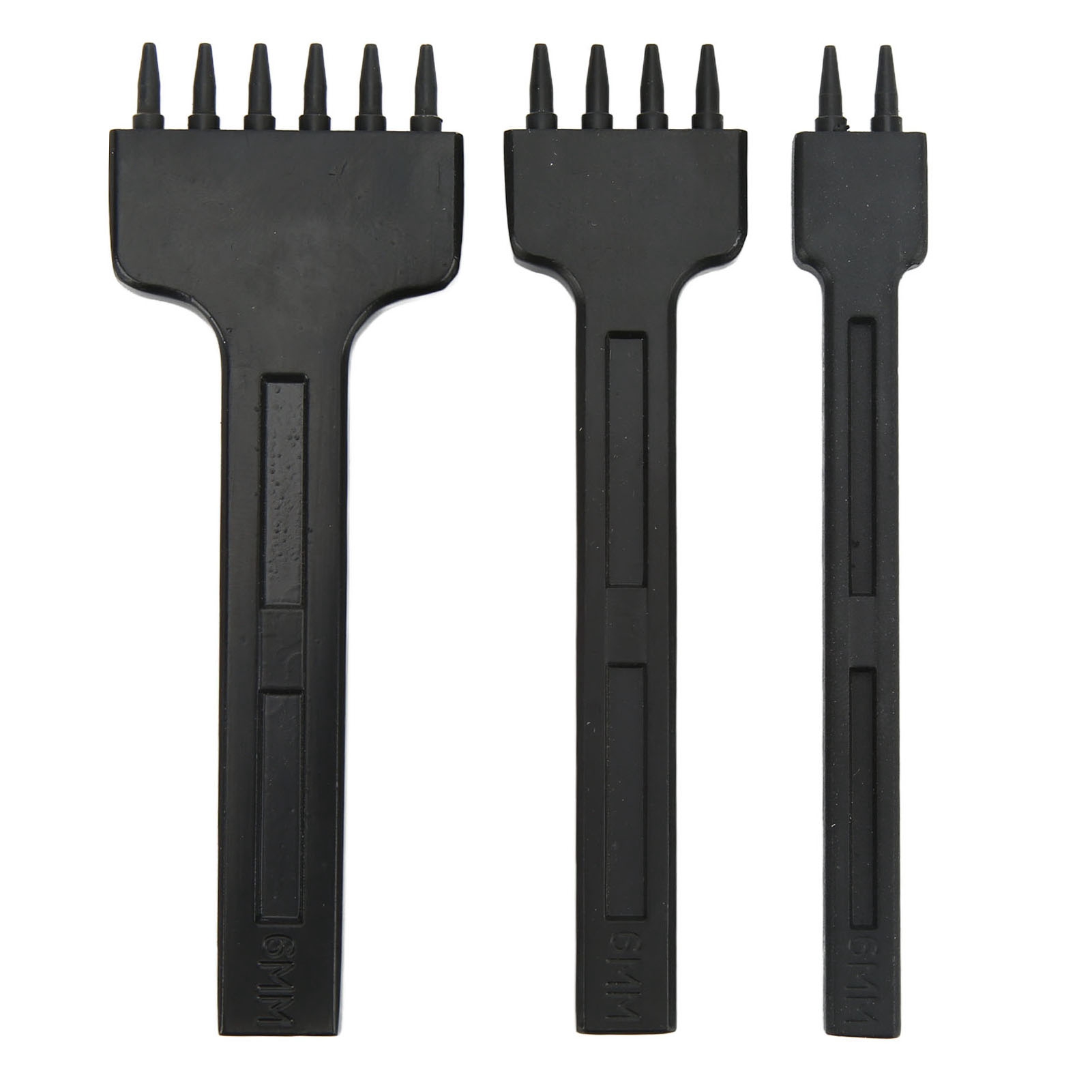 3-teiliges Lederlocher-set, Schwarz, 2, 4 Und 6 Zähne, Rundzange, Für Ledernähte, Diy-werkzeug, Schwarz