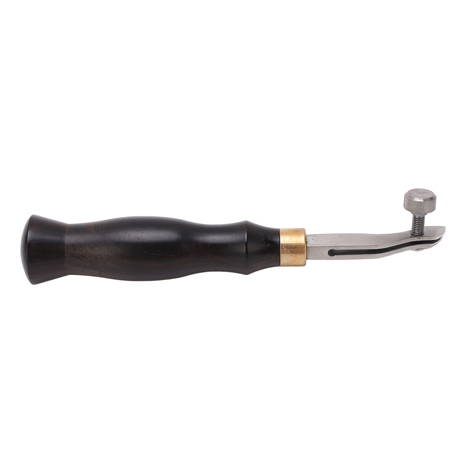 Lederfalzzange 0,5 Mm, Verstellbare Schraube, Griff Aus Ebenholz, Gebogenes Design, Heizbarer Lederfalzformer Aus Edelstahl Für Lederarbeiten