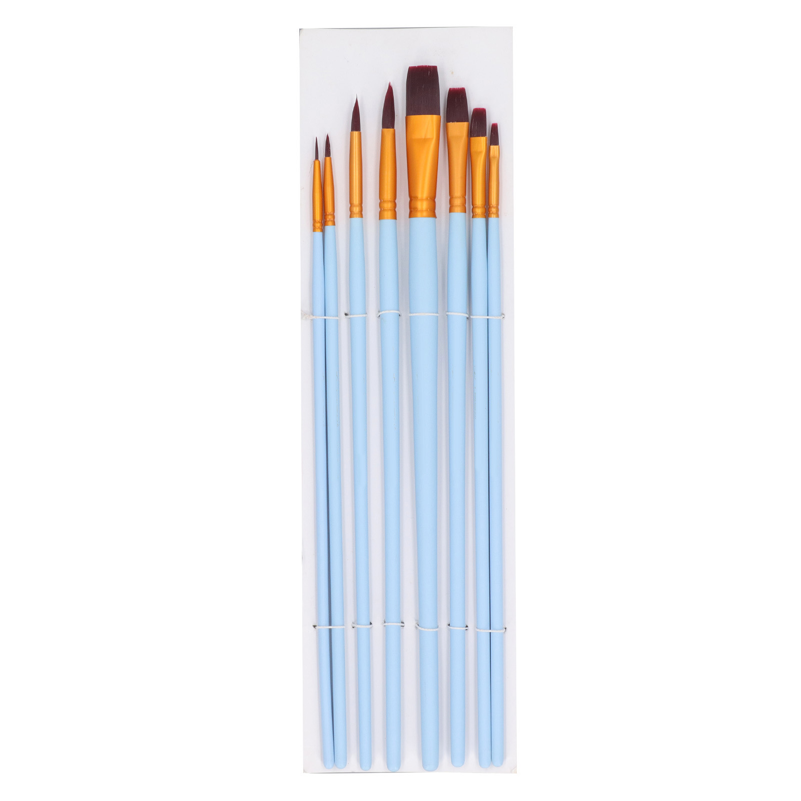 8-teiliges Pinselset Mit Verschiedenen Pinselköpfen, Weichen Borsten, Geeignet Für Aquarell-, Öl- Und Acrylmalerei, Inklusive Blauem Stiel